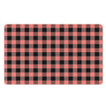 Coral Pink And Black Buffalo Check Print Polyester Doormat