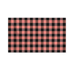 Coral Pink And Black Buffalo Check Print Polyester Flag