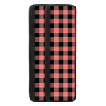 Coral Pink And Black Buffalo Check Print Refrigerator Handle Covers