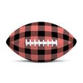 Coral Pink And Black Buffalo Check Print Rugby Ball
