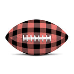 Coral Pink And Black Buffalo Check Print Rugby Ball