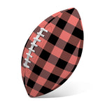 Coral Pink And Black Buffalo Check Print Rugby Ball
