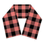Coral Pink And Black Buffalo Check Print Scarf