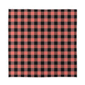 Coral Pink And Black Buffalo Check Print Silk Bandana