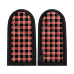 Coral Pink And Black Buffalo Check Print Skillet Handle Cover
