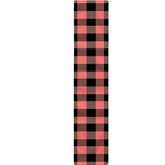 Coral Pink And Black Buffalo Check Print Table Runner
