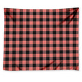 Coral Pink And Black Buffalo Check Print Tapestry