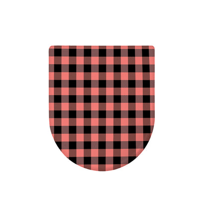 Coral Pink And Black Buffalo Check Print Toilet Lid Cover