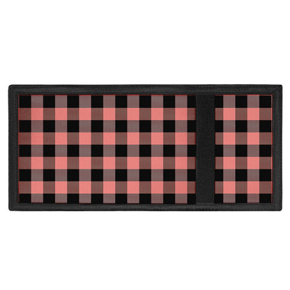 Coral Pink And Black Buffalo Check Print Trifold Wallet