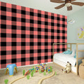 Coral Pink And Black Buffalo Check Print Wall Sticker