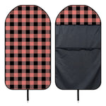 Coral Pink And Black Buffalo Check Print Waterproof Car Seat Cover