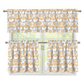 Corgi Butt Pattern Print 3 Piece Kitchen Curtains