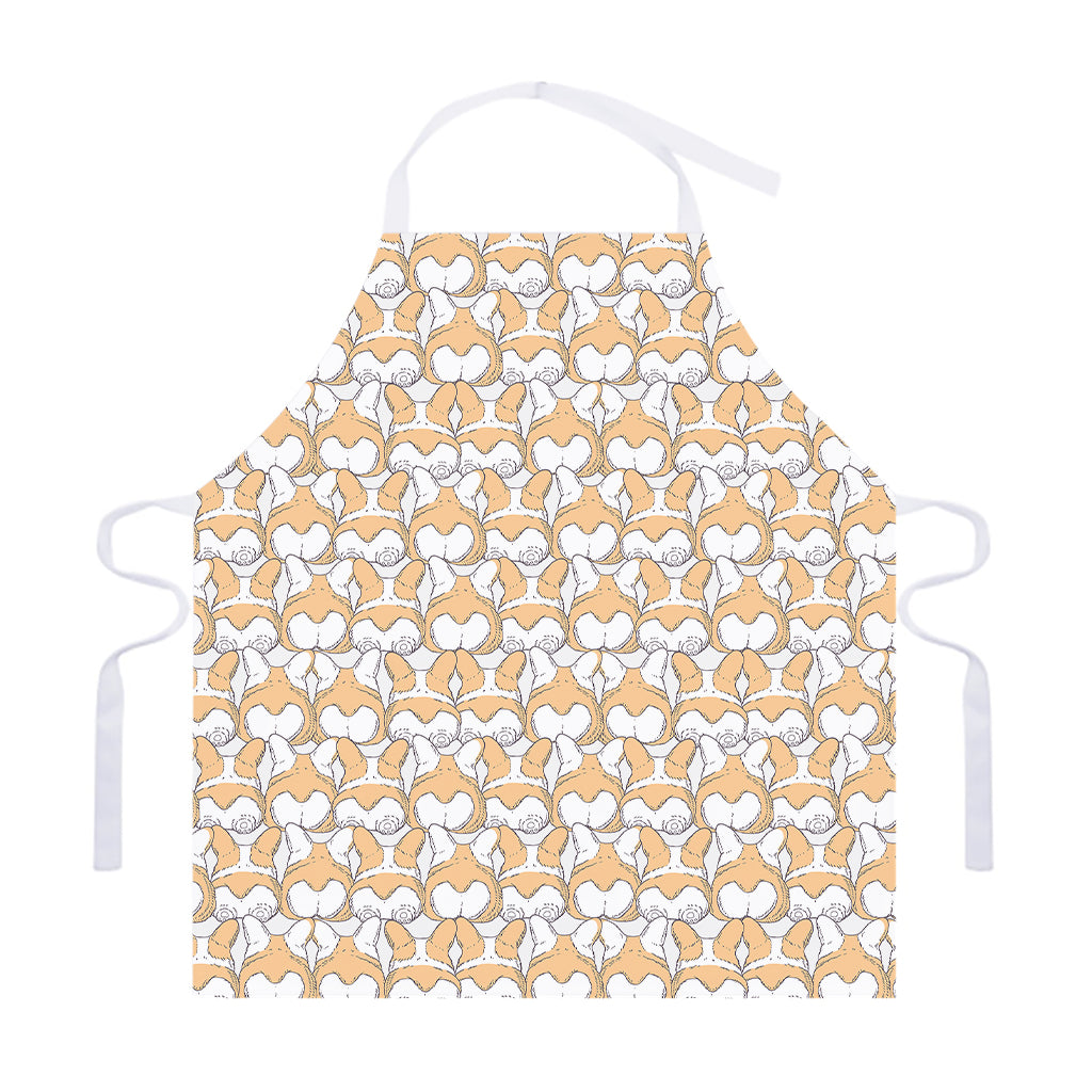 Corgi Butt Pattern Print Adjustable Apron