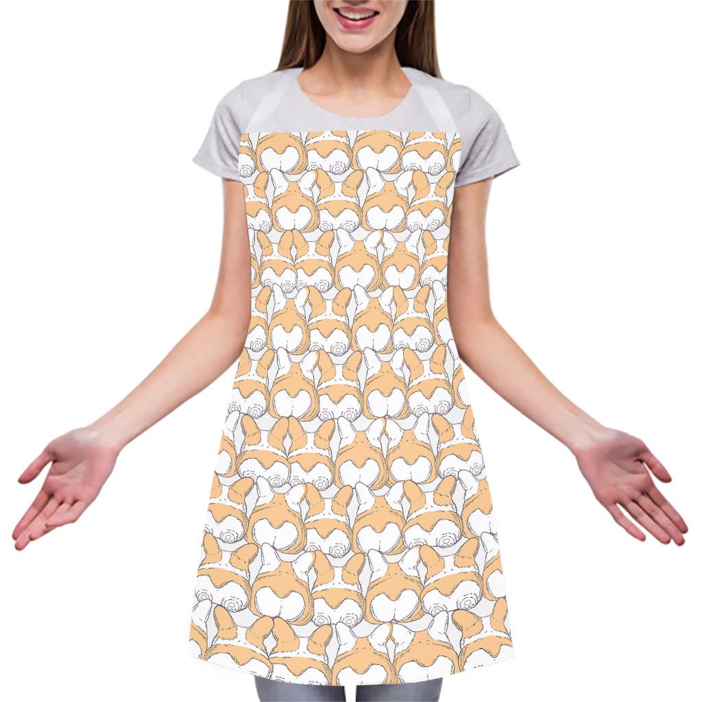 Corgi Butt Pattern Print Adjustable Apron