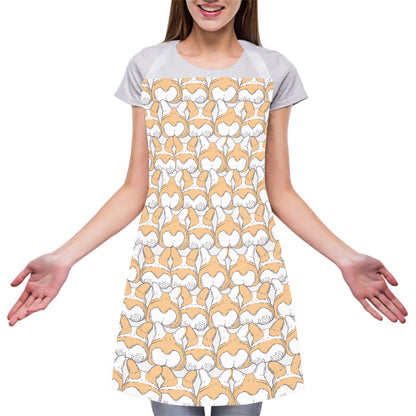 Corgi Butt Pattern Print Adjustable Apron