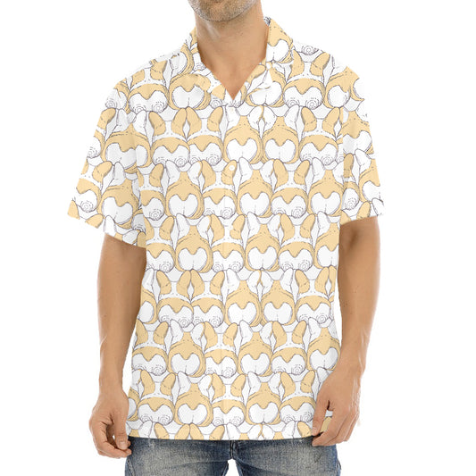 Corgi Butt Pattern Print Aloha Shirt