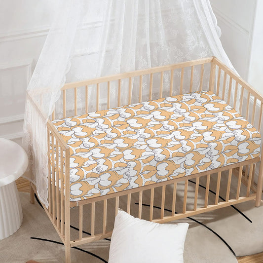 Corgi Butt Pattern Print Baby Crib Sheet