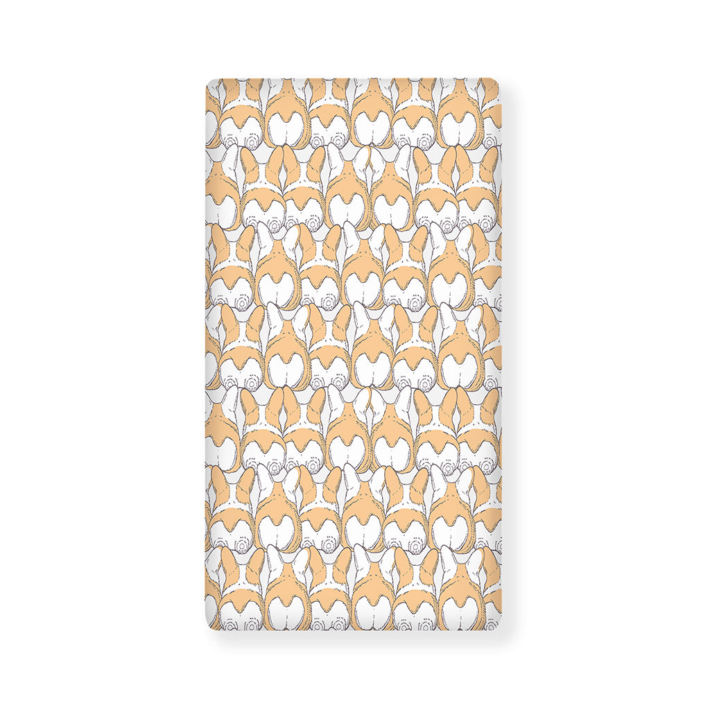 Corgi Butt Pattern Print Baby Crib Sheet