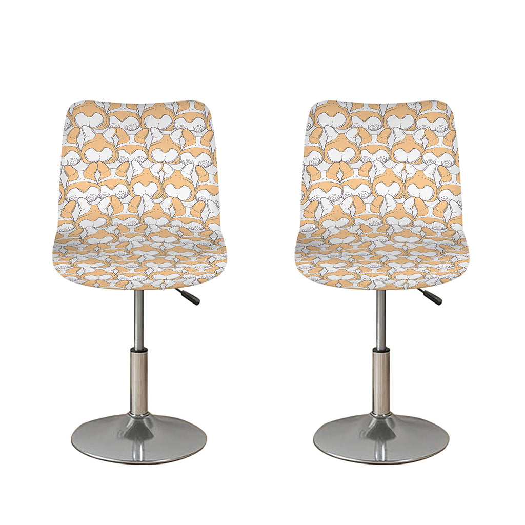 Corgi Butt Pattern Print Bar Stool Covers