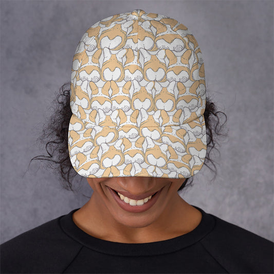 Corgi Butt Pattern Print Baseball Cap