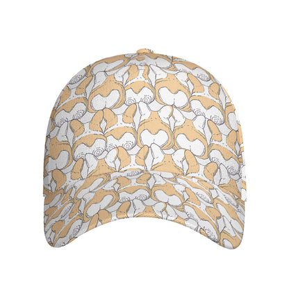 Corgi Butt Pattern Print Baseball Cap