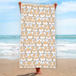 Corgi Butt Pattern Print Beach Towel