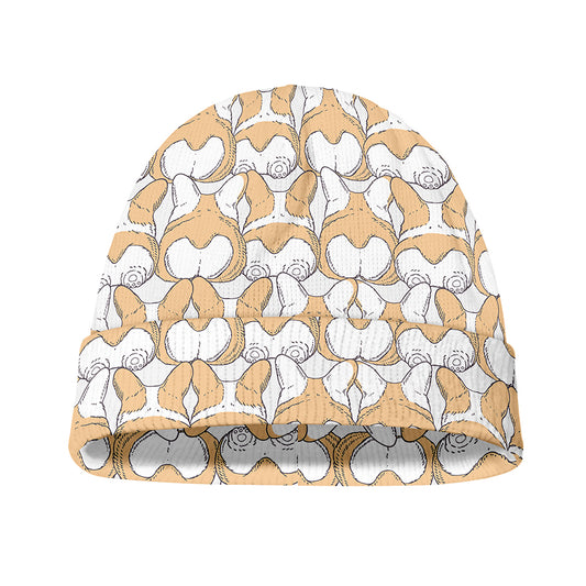 Corgi Butt Pattern Print Beanie