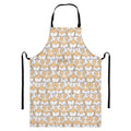 Corgi Butt Pattern Print Bib Apron With Pocket