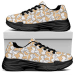 Corgi Butt Pattern Print Black Chunky Shoes