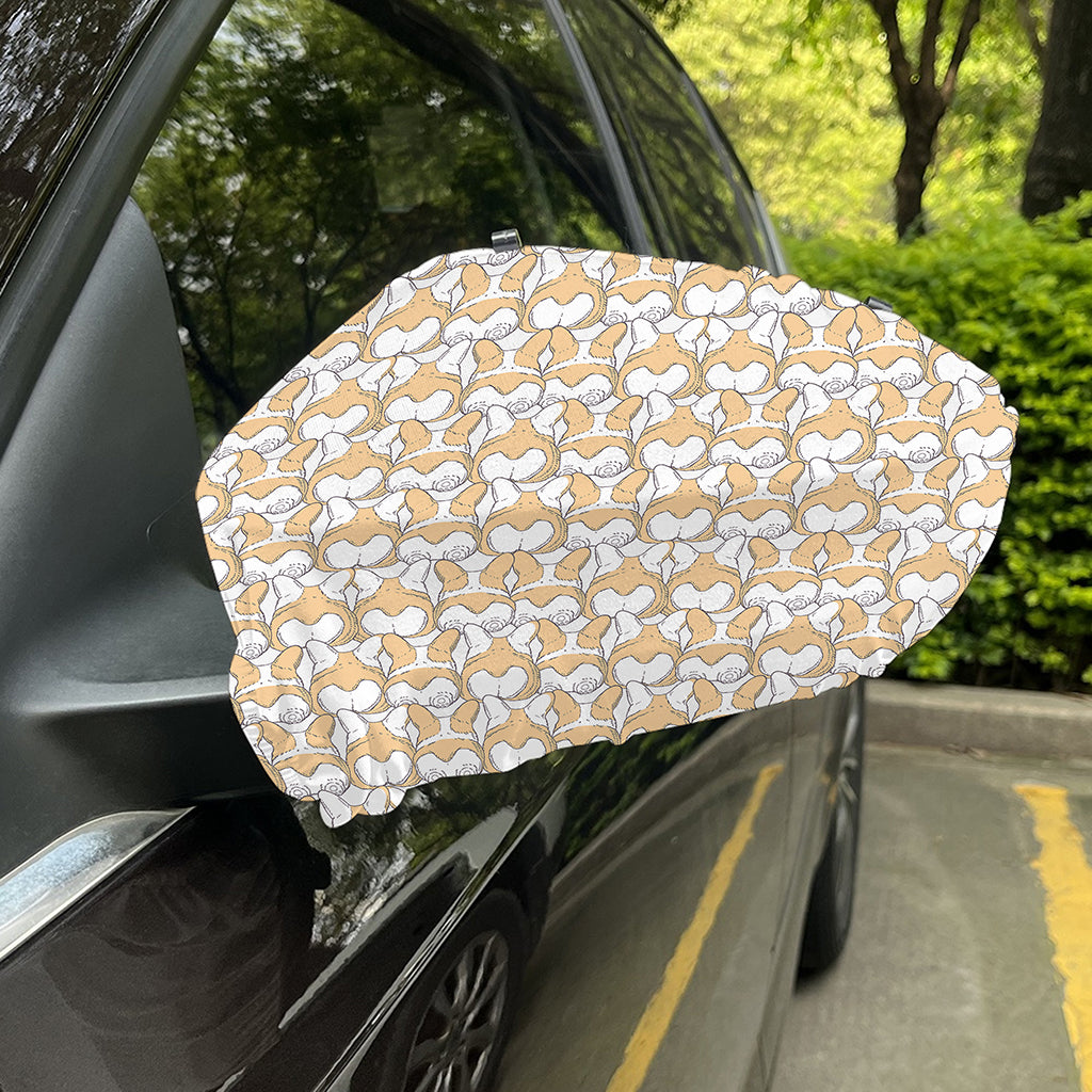 Corgi Butt Pattern Print Car Side Mirror Covers