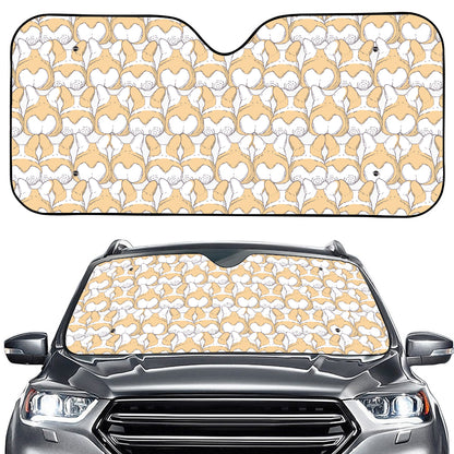 Corgi Butt Pattern Print Car Windshield Sun Shade