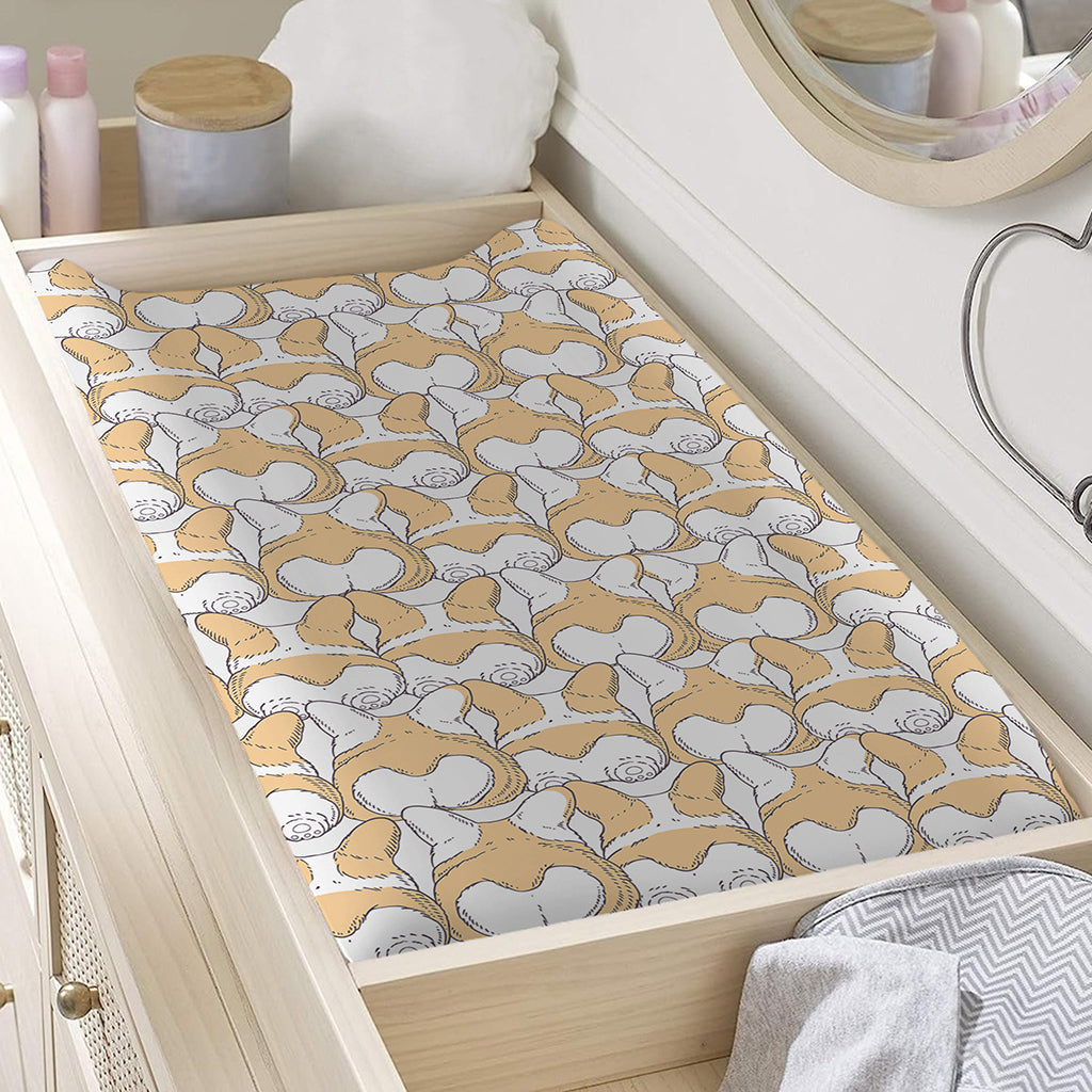 Corgi Butt Pattern Print Changing Pad Cover