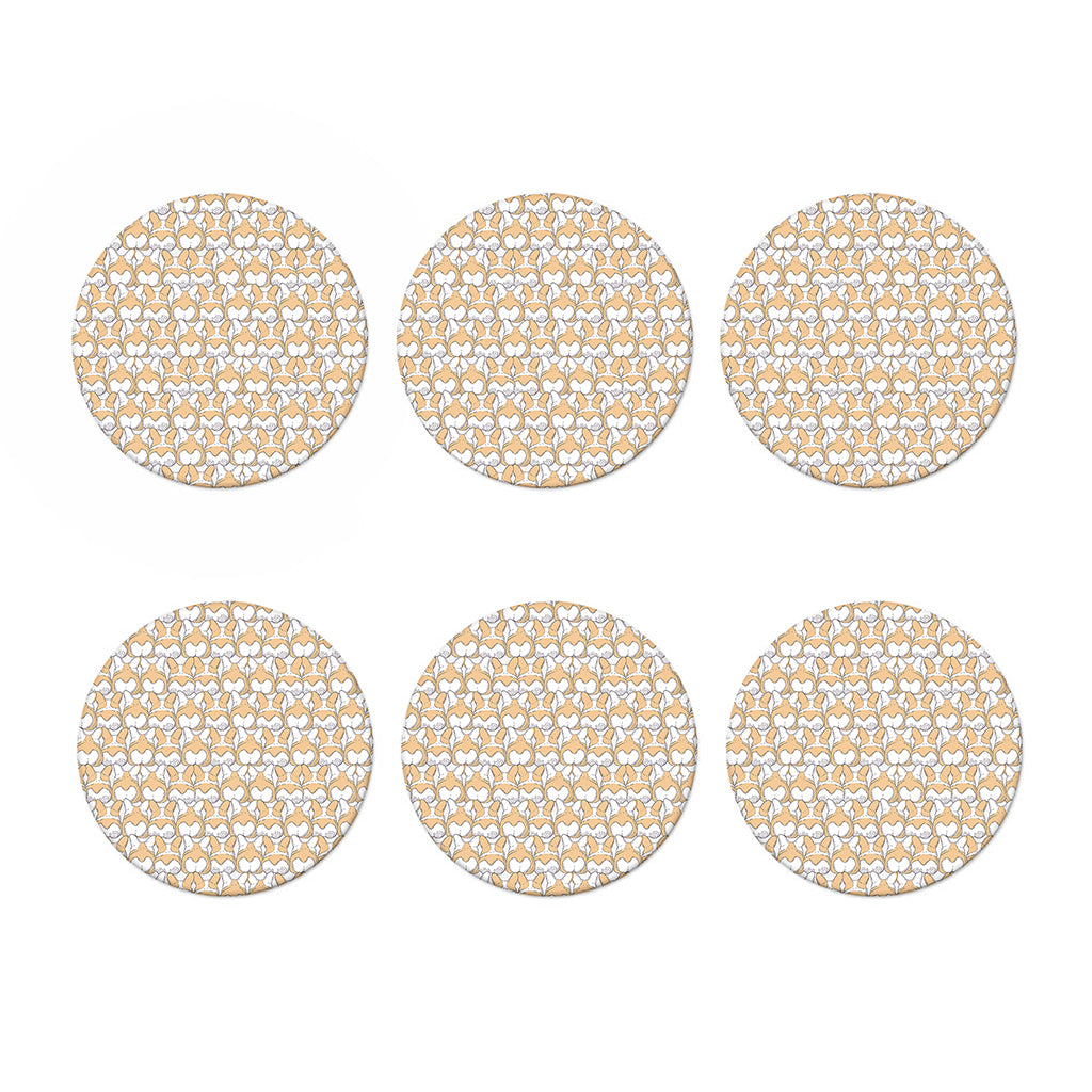 Corgi Butt Pattern Print Coaster Set