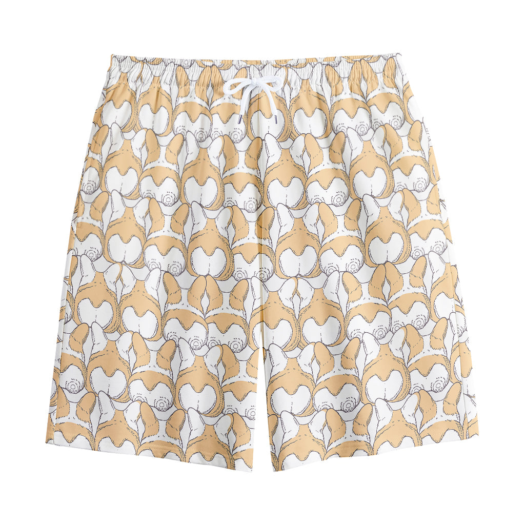 Corgi Butt Pattern Print Cotton Shorts