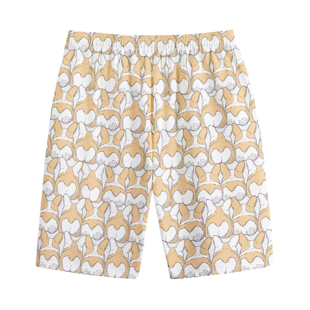 Corgi Butt Pattern Print Cotton Shorts