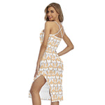 Corgi Butt Pattern Print Cross Back Cami Dress