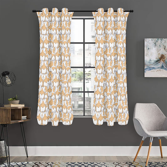 Corgi Butt Pattern Print Curtain