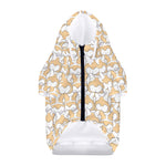 Corgi Butt Pattern Print Dog Zip Up Hoodie