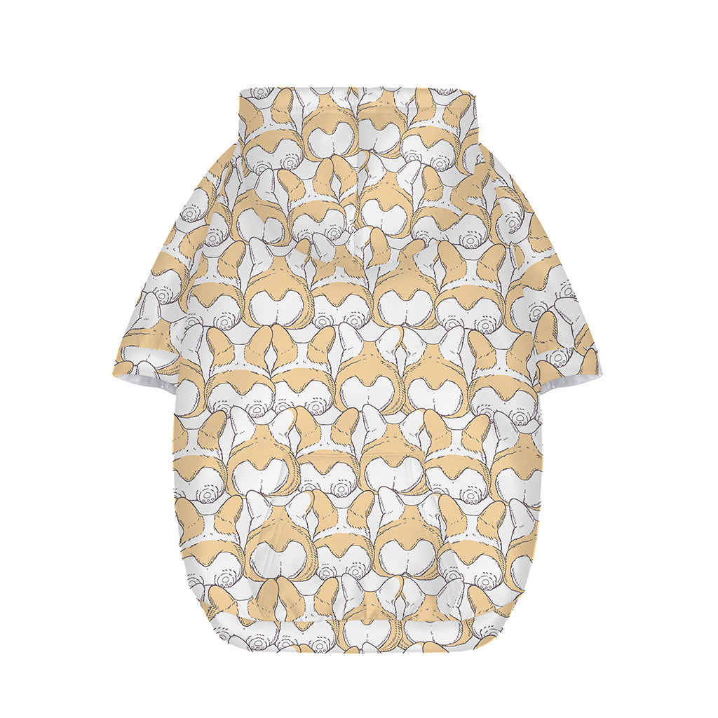 Corgi Butt Pattern Print Dog Zip Up Hoodie