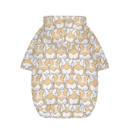 Corgi Butt Pattern Print Dog Zip Up Hoodie