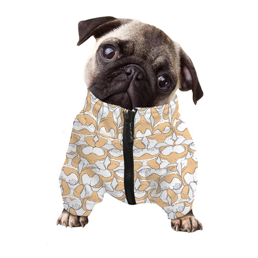 Corgi Butt Pattern Print Dog Zip Up Jacket