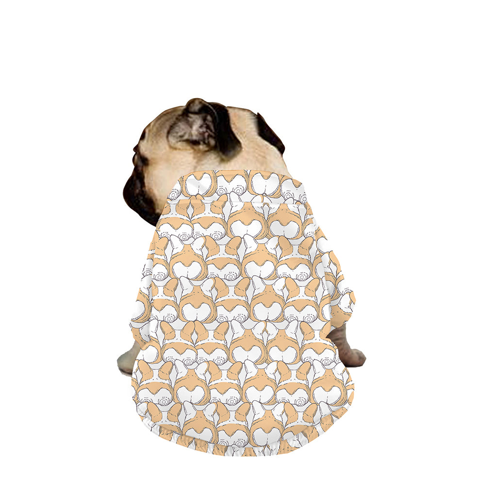 Corgi Butt Pattern Print Dog Zip Up Jacket