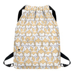 Corgi Butt Pattern Print Drawstring Backpack