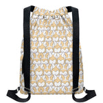 Corgi Butt Pattern Print Drawstring Backpack