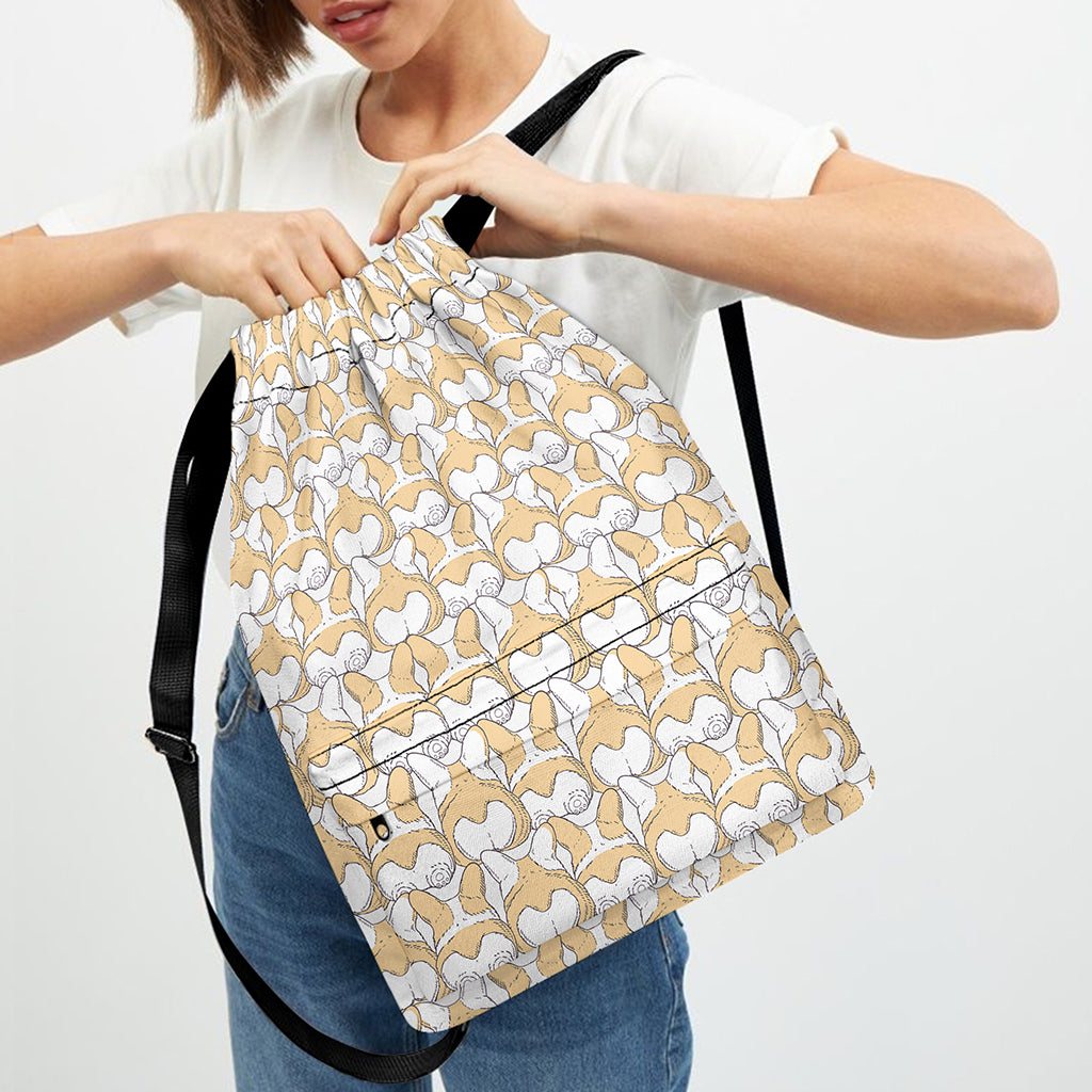 Corgi Butt Pattern Print Drawstring Backpack