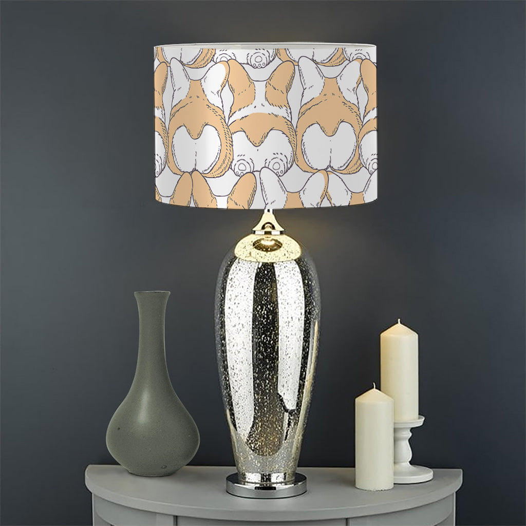 Corgi Butt Pattern Print Drum Lamp Shade