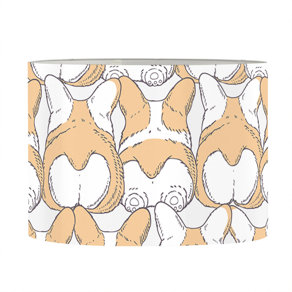 Corgi Butt Pattern Print Drum Lamp Shade