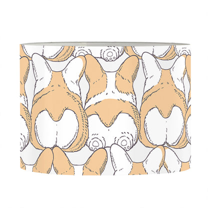 Corgi Butt Pattern Print Drum Lamp Shade