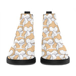 Corgi Butt Pattern Print Flat Ankle Boots