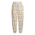 Corgi Butt Pattern Print Fleece Lined Knit Pants